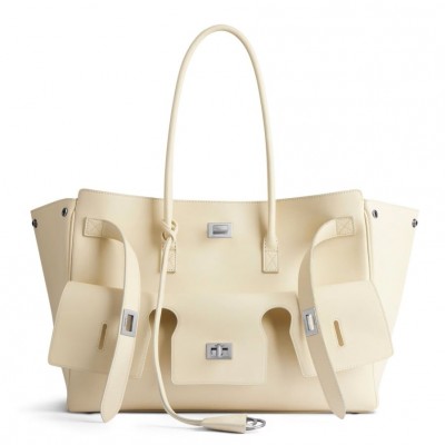 Balenciaga Bel Air Carry All Medium Bag in Beige Calfskin LDBS243382