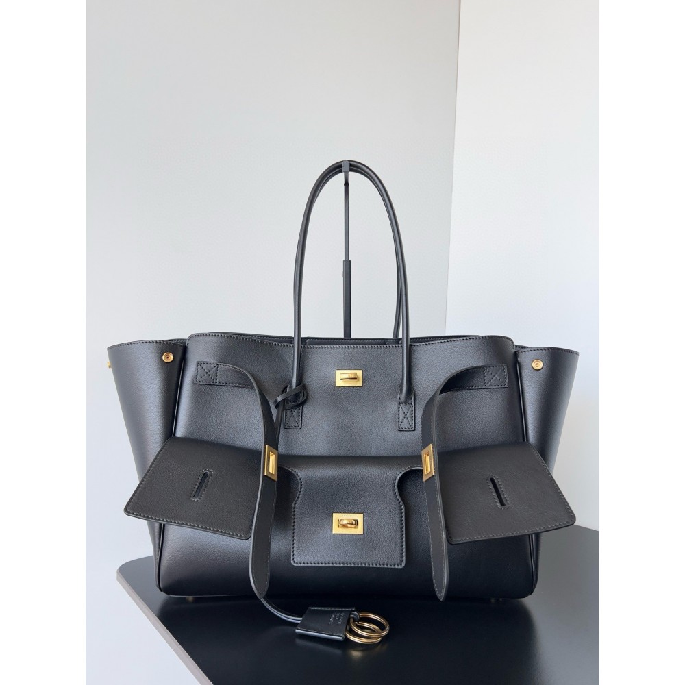 Balenciaga Bel Air Carry All Medium Bag in Black Calfskin LDBS243383