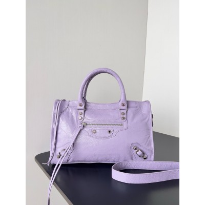 Balenciaga Le City Small Bag in Lilas Arena Lambskin LDBS243421