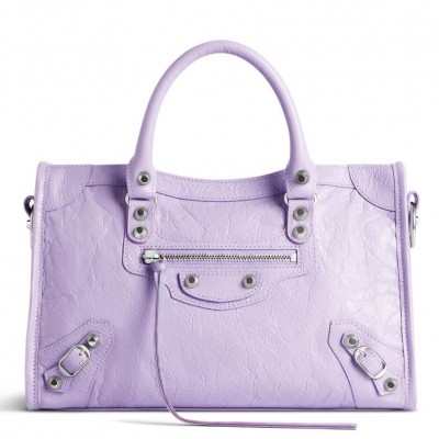 Balenciaga Le City Small Bag in Lilas Arena Lambskin LDBS243421