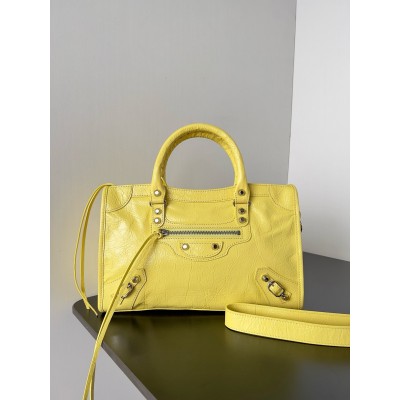 Balenciaga Le City Small Bag in Yellow Arena Lambskin LDBS243386