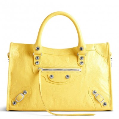 Balenciaga Le City Small Bag in Yellow Arena Lambskin LDBS243386