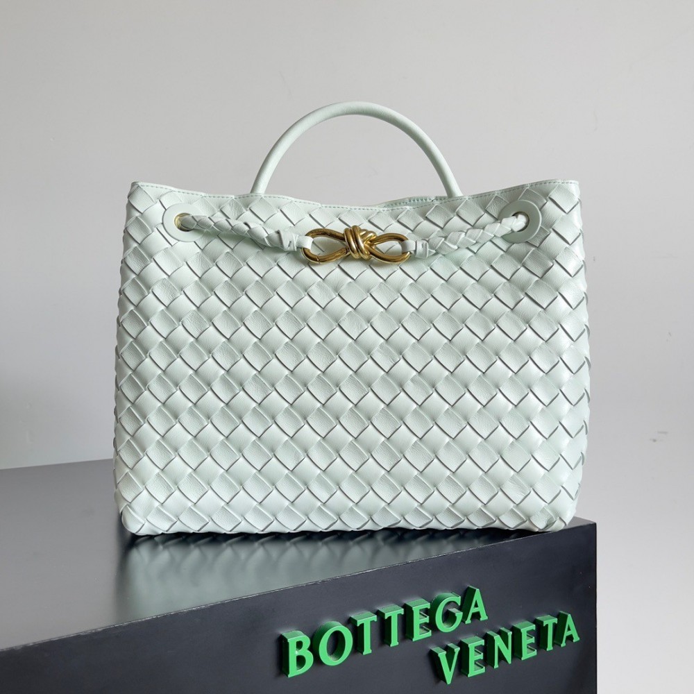 Bottega Veneta Andiamo Medium Bag In Glacier Intrecciato Lambskin LDBS243792