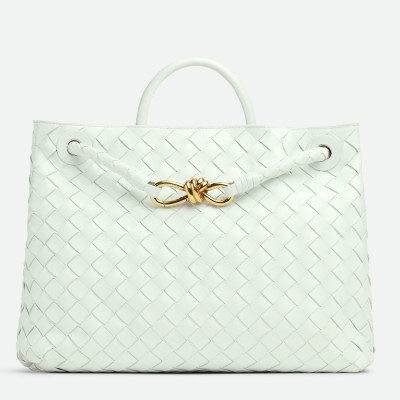 Bottega Veneta Andiamo Medium Bag In Glacier Intrecciato Lambskin LDBS243792