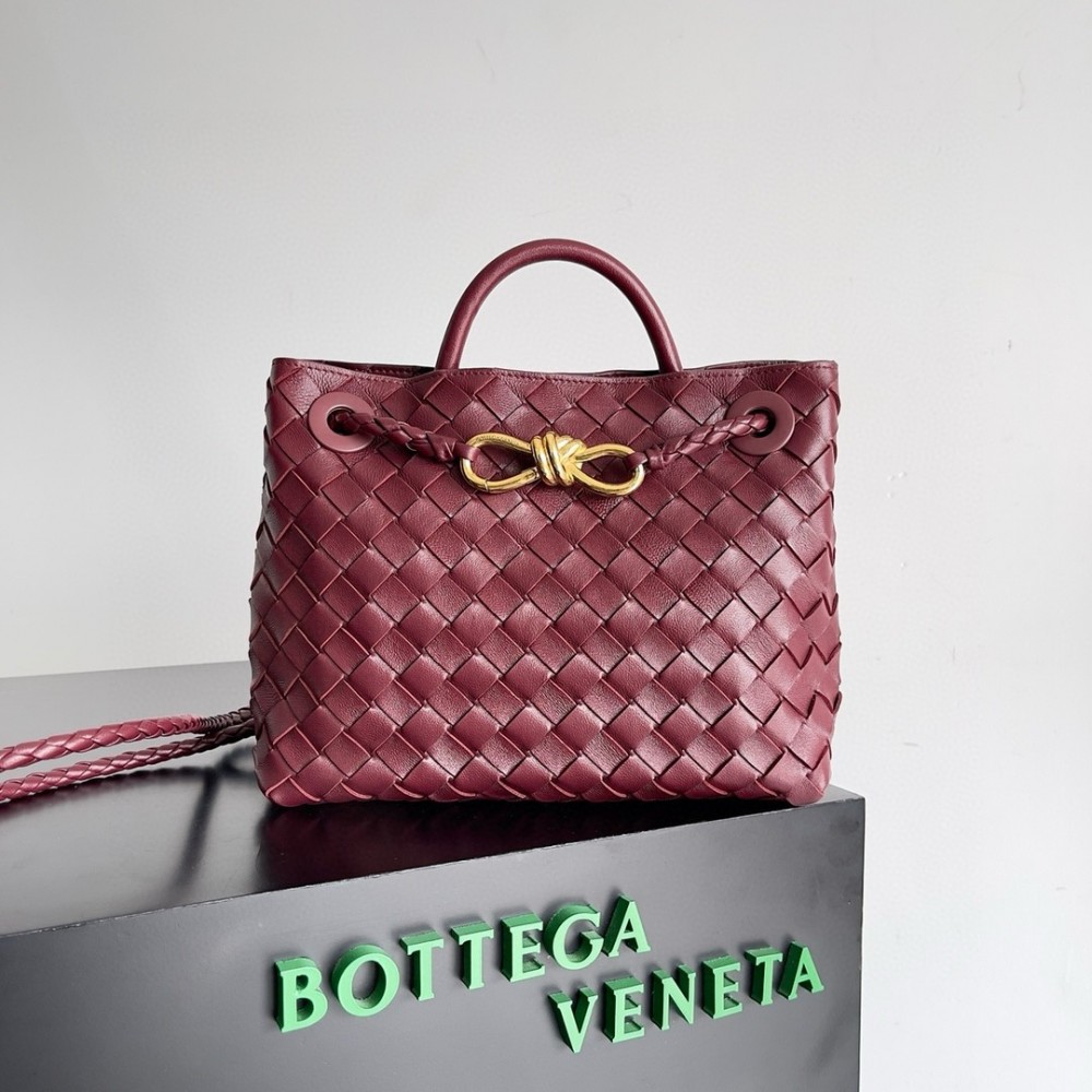 Bottega Veneta Andiamo Small Bag in Barolo Intrecciato Lambskin LDBS243788