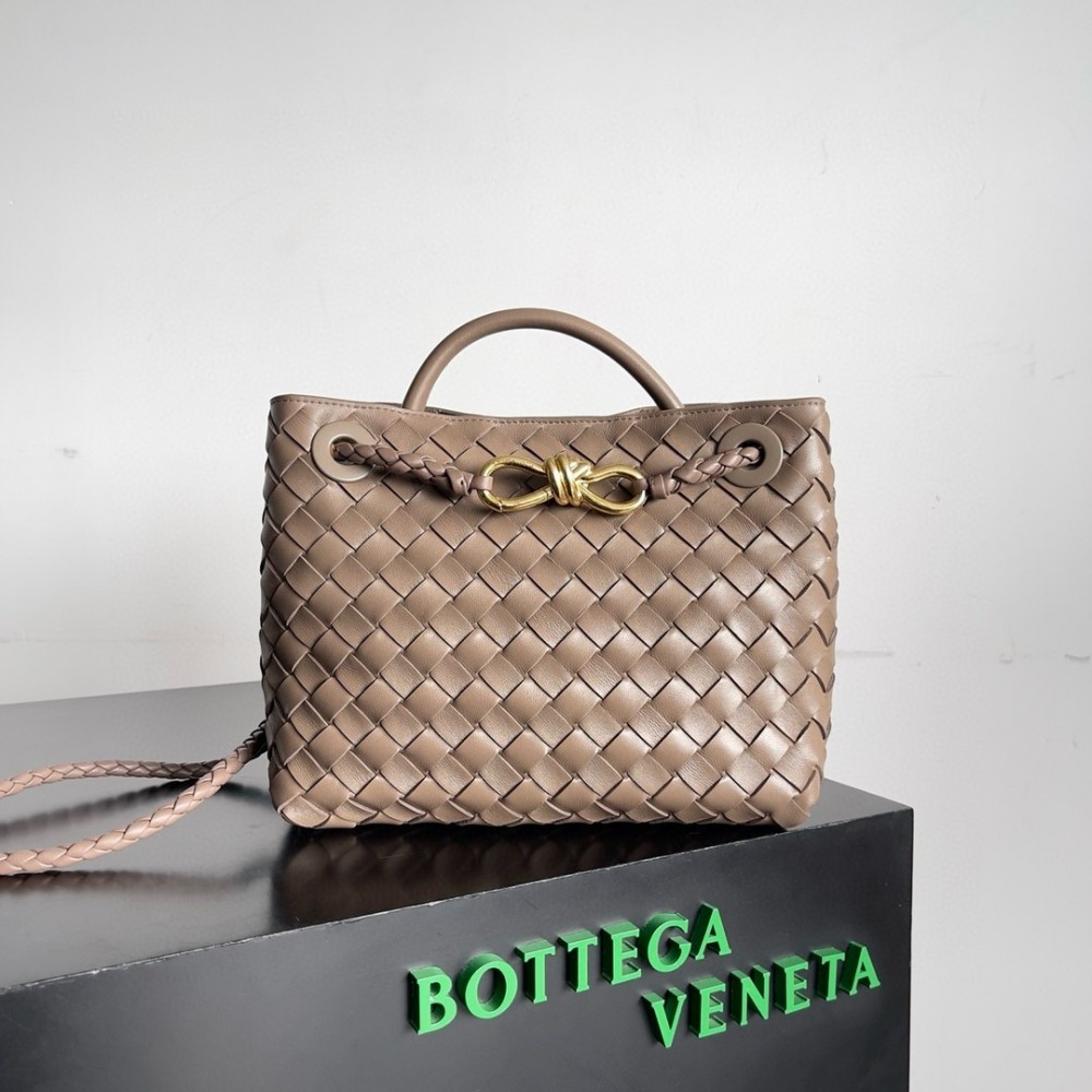 Bottega Veneta Andiamo Small Bag in Praline Intrecciato Lambskin LDBS243791