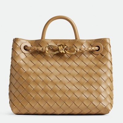 Bottega Veneta Andiamo Small Bag in Praline Intrecciato Lambskin LDBS243791