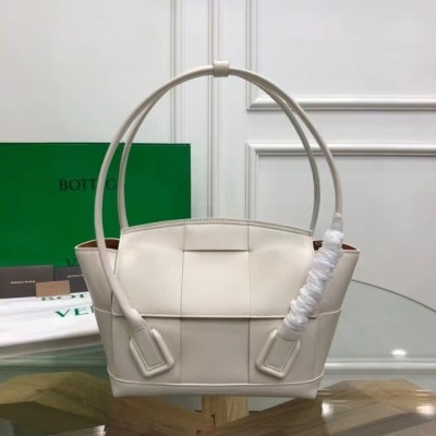 Bottega Veneta Arco Small Bag In White Intrecciato Calfskin LDBS243816