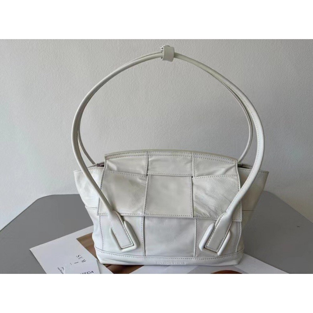 Bottega Veneta Arco Small Bag In White Intrecciato Leather LDBS243817