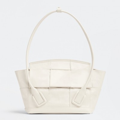 Bottega Veneta Arco Small Bag In White Intrecciato Leather LDBS243817