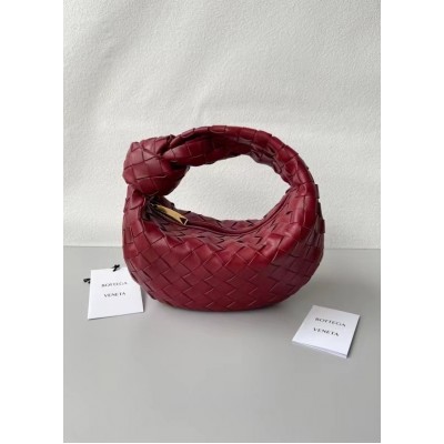 Bottega Veneta BV Jodie Mini Bag In Dark Red Intrecciato Lambskin LDBS243843