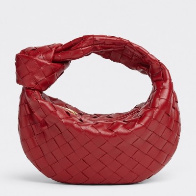 Bottega Veneta BV Jodie Mini Bag In Dark Red Intrecciato Lambskin LDBS243843