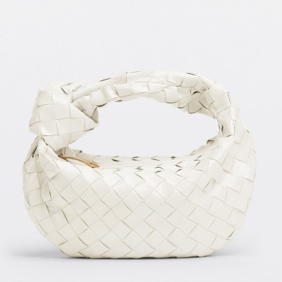 Bottega Veneta BV Jodie Mini Bag In White Intrecciato Patent Leather LDBS243858