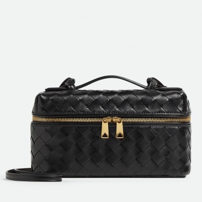 Bottega Veneta Bang Bang Vanity Case in Black Intrecciato Leather LDBS243824