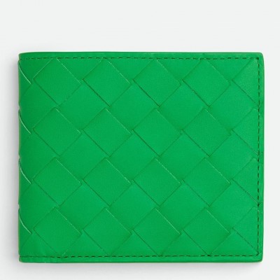 Bottega Veneta Bi-fold Wallet in Parakeet Intrecciato Calfskin LDBS243834