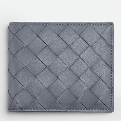 Bottega Veneta Bi-fold Wallet in Thunder Intrecciato Calfskin LDBS243836