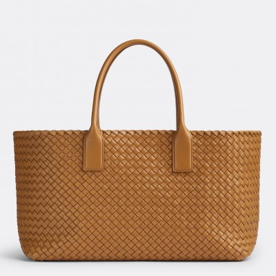 Bottega Veneta Cabat Medium Bag In Caramel Intrecciato Lambskin LDBS243873