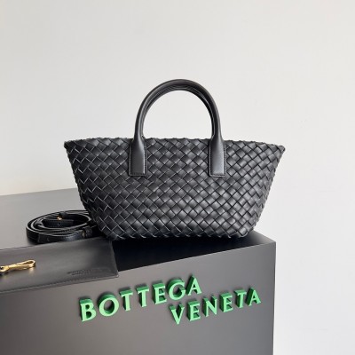 Bottega Veneta Cabat Mini Bag In Black Intrecciato Lambskin LDBS243875