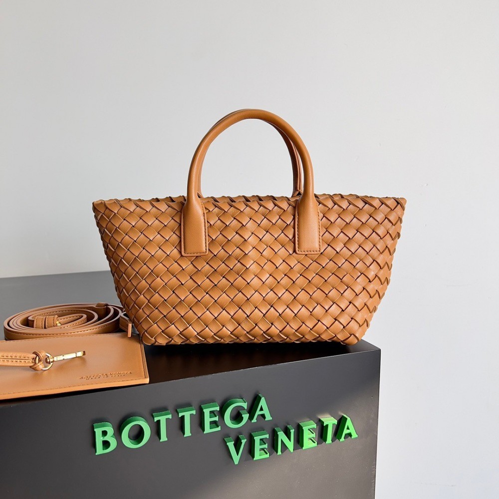 Bottega Veneta Cabat Mini Bag In Caramel Intrecciato Lambskin LDBS243876