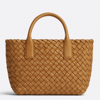 Bottega Veneta Cabat Mini Bag In Caramel Intrecciato Lambskin LDBS243876