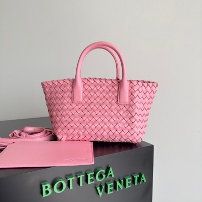 Bottega Veneta Cabat Mini Bag In Pink Intrecciato Lambskin LDBS243879