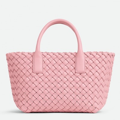 Bottega Veneta Cabat Mini Bag In Pink Intrecciato Lambskin LDBS243879