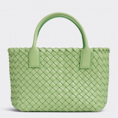 Bottega Veneta Cabat Mini Bag In Pistachio Intrecciato Lambskin LDBS243880