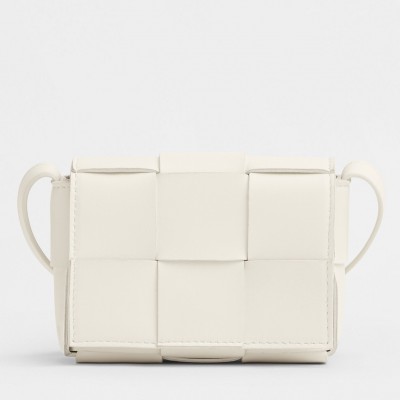 Bottega Veneta Candy Cassette Bag In White Lambskin LDBS243893