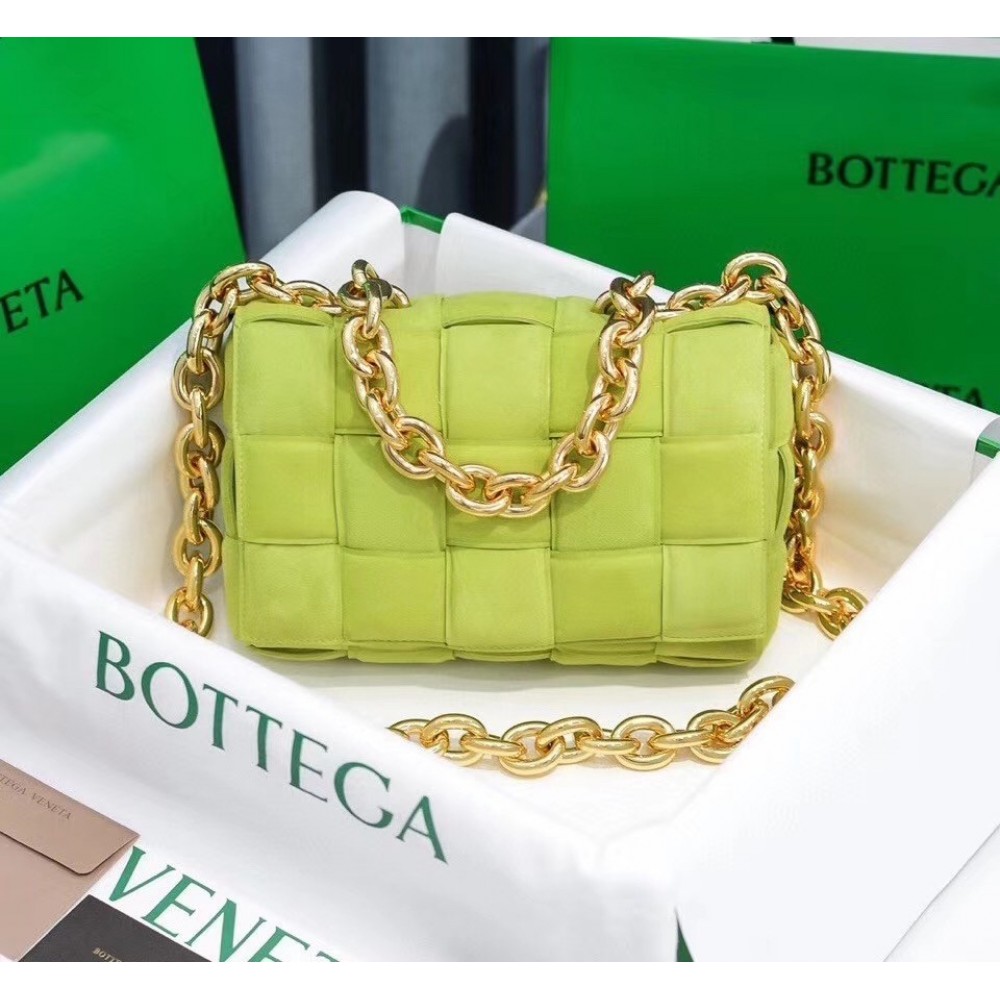 Bottega Veneta Chain Cassette Bag In Kiwi Suede LDBS243953