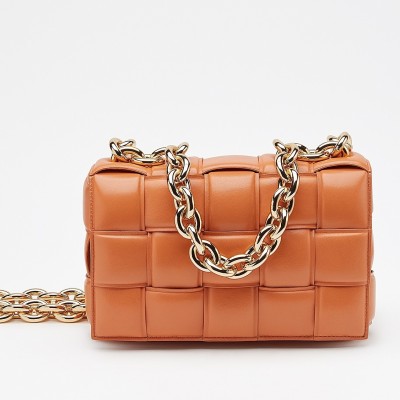 Bottega Veneta Chain Cassette Bag In Orange Calfskin LDBS243958