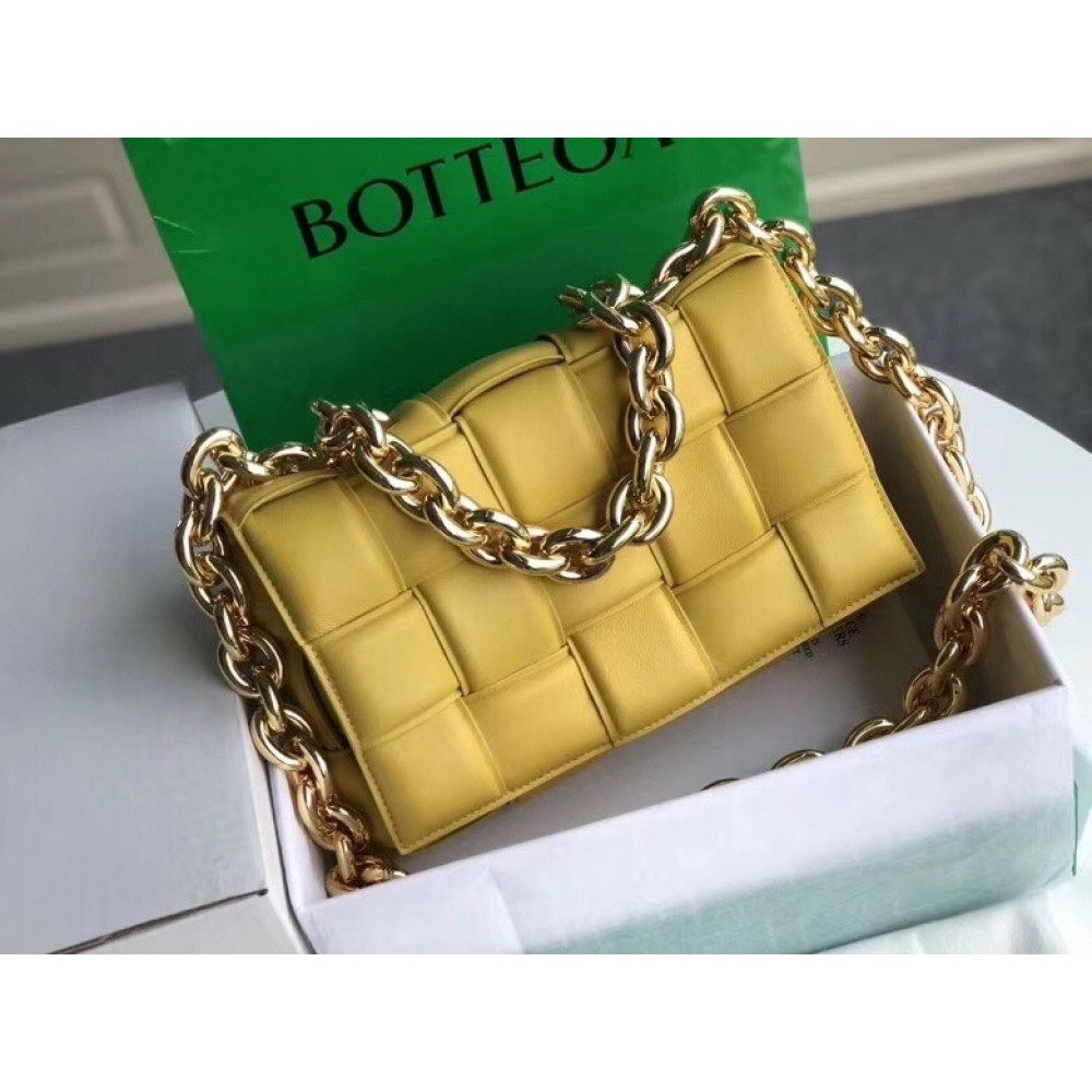 Bottega Veneta Chain Cassette Bag In Yellow Calfskin LDBS243965