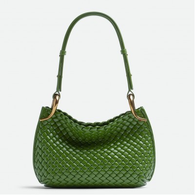 Bottega Veneta Clicker Small Bag in Avocado Intrecciato Lambskin LDBS243969