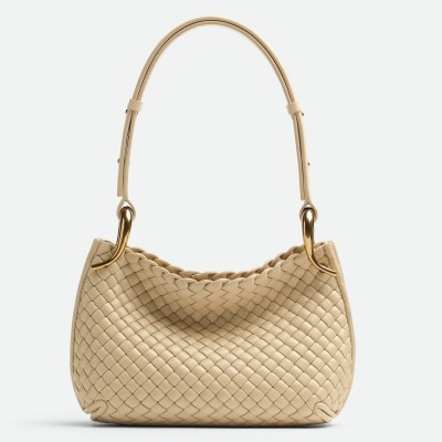 Bottega Veneta Clicker Small Bag in Porridge Intrecciato Lambskin LDBS243971