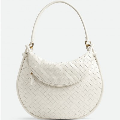 Bottega Veneta Gemelli Large Bag in White Intrecciato Lambskin LDBS243979