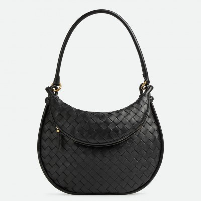 Bottega Veneta Gemelli Medium Bag in Black Intrecciato Lambskin LDBS243981