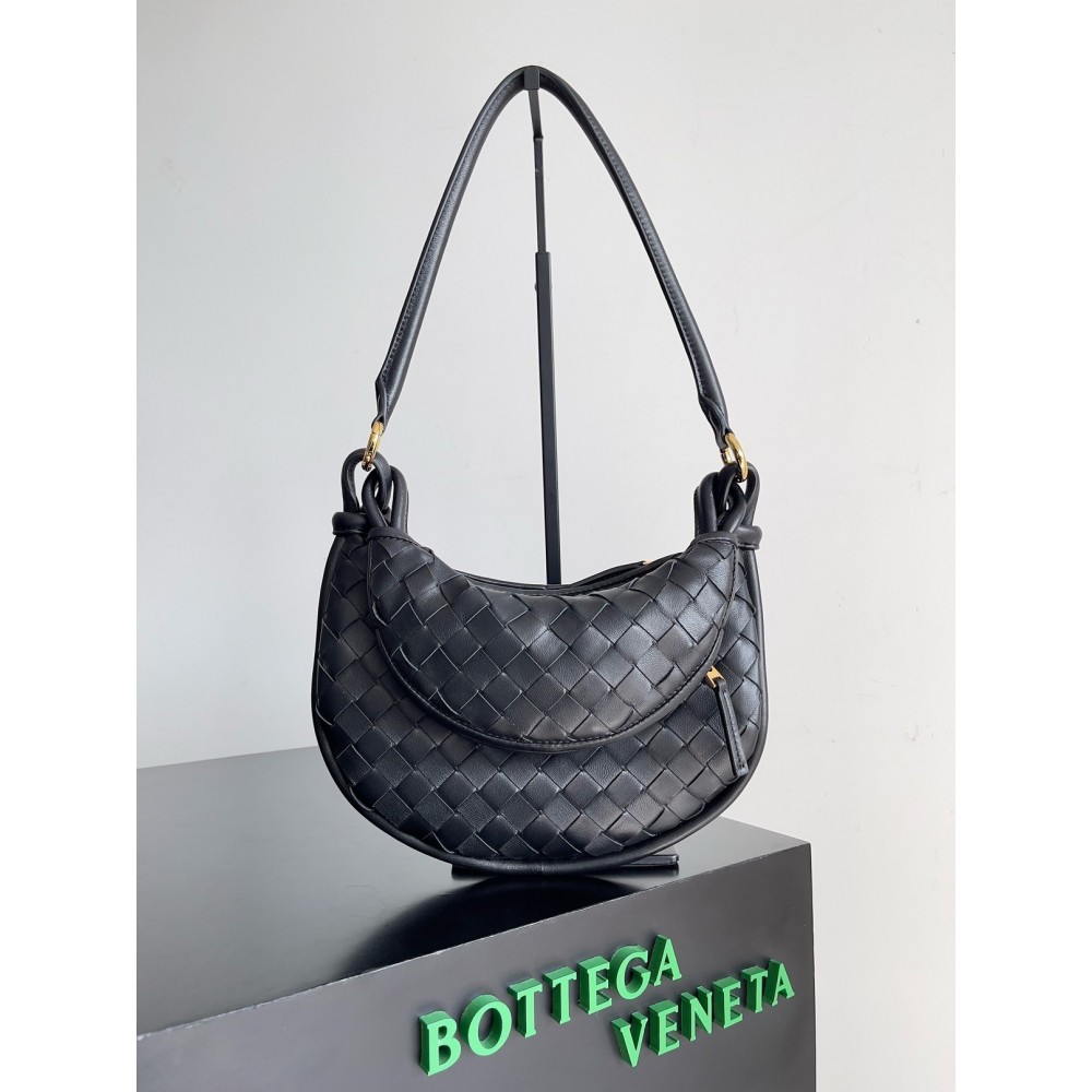 Bottega Veneta Gemelli Small Bag in Black Intrecciato Lambskin LDBS243986