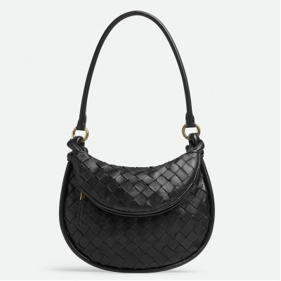 Bottega Veneta Gemelli Small Bag in Black Intrecciato Lambskin LDBS243986