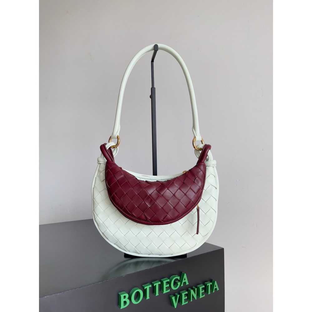 Bottega Veneta Gemelli Small Bag in Glacier/Barolo Intrecciato Lambskin LDBS243988