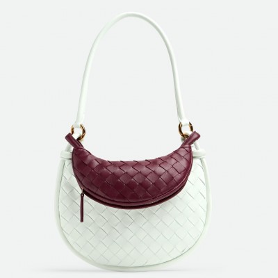 Bottega Veneta Gemelli Small Bag in Glacier/Barolo Intrecciato Lambskin LDBS243988