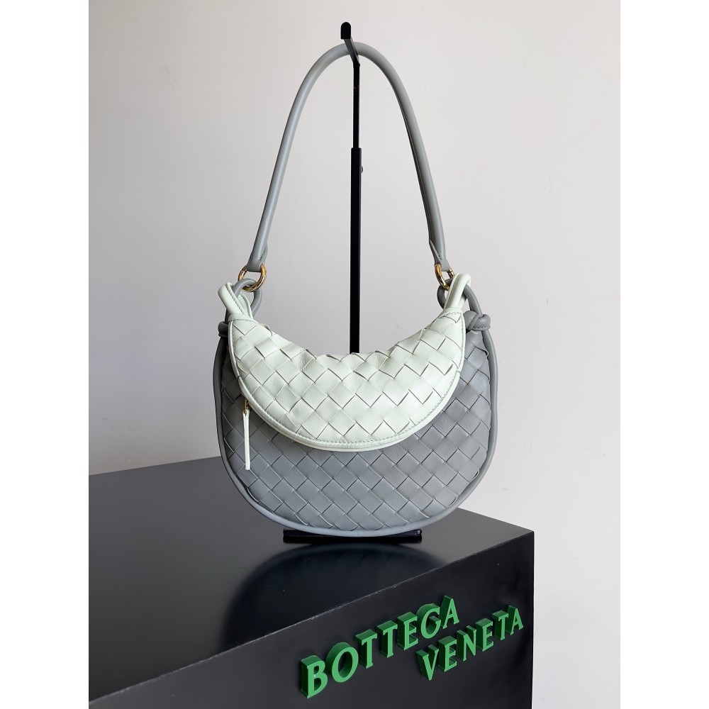 Bottega Veneta Gemelli Small Bag in Grey/Glacier Intrecciato Lambskin LDBS243989