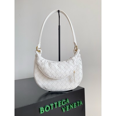 Bottega Veneta Gemelli Small Bag in White Intrecciato Lambskin LDBS243990