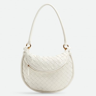 Bottega Veneta Gemelli Small Bag in White Intrecciato Lambskin LDBS243990