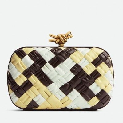 Bottega Veneta Knot Minaudiere Clutch In Multicolour Intrecciato Lambskin LDBS243993