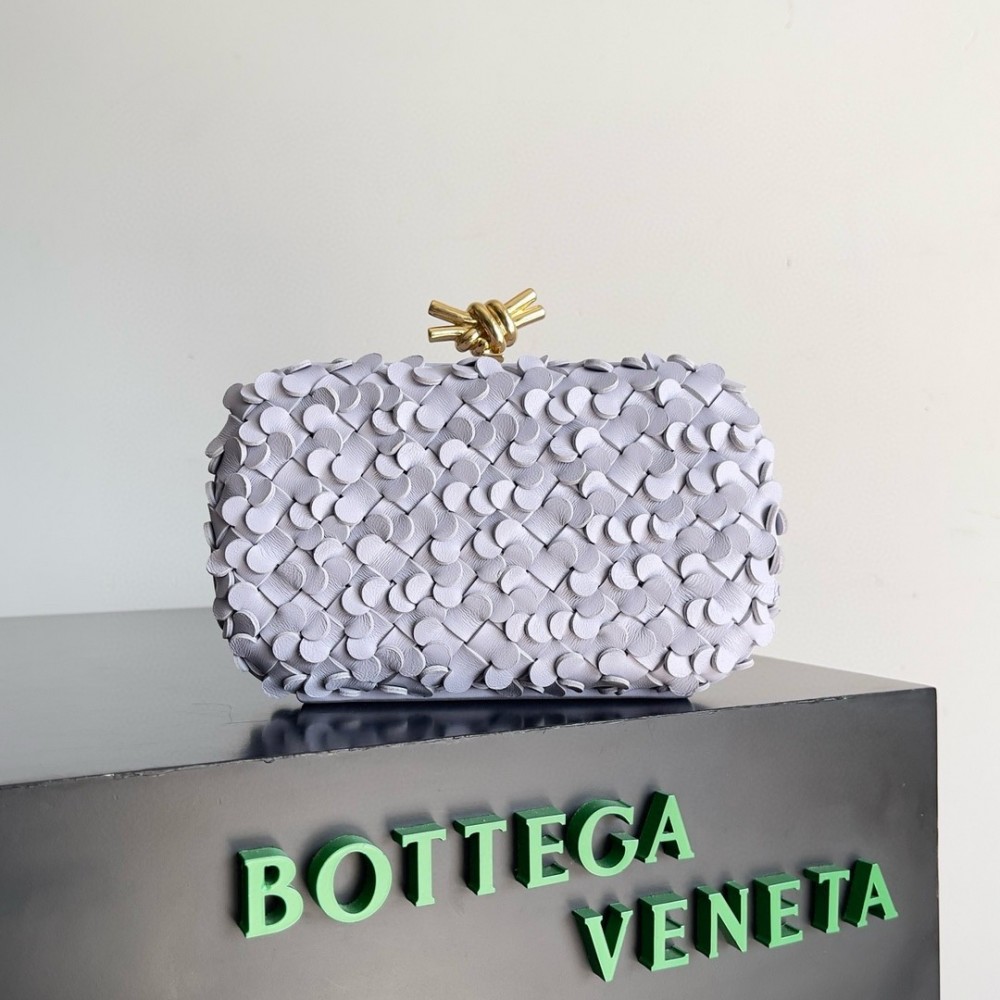 Bottega Veneta Knot Minaudiere Clutch in Oyster Sequins Lambskin LDBS243994