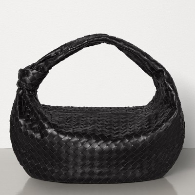 Bottega Veneta Large BV Jodie Bag In Black Woven Leather LDBS244003