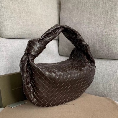 Bottega Veneta Large BV Jodie Bag In Fondente Woven Leather LDBS244004