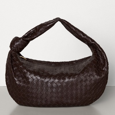 Bottega Veneta Large BV Jodie Bag In Fondente Woven Leather LDBS244004