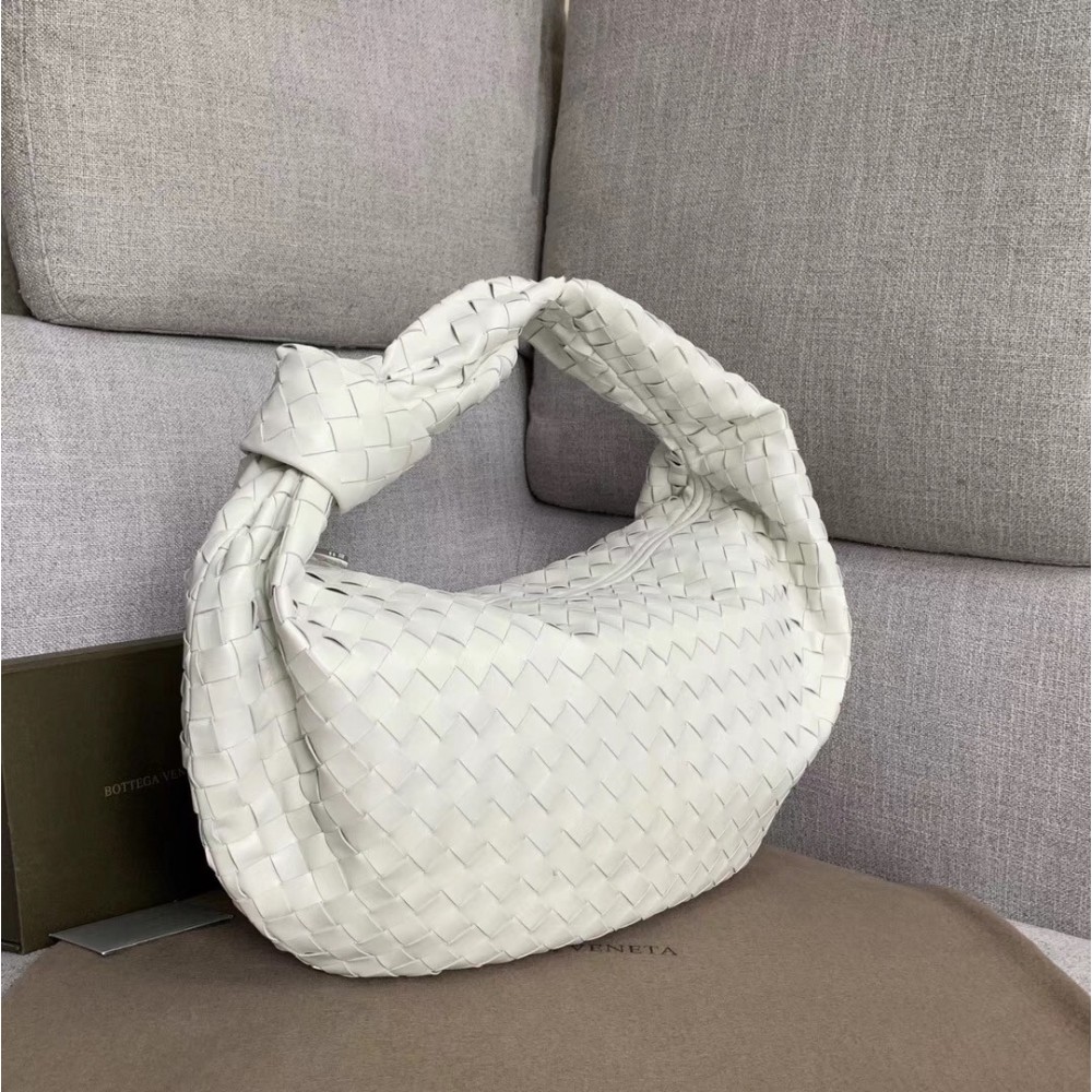 Bottega Veneta Large BV Jodie Bag In White Woven Leather LDBS244007