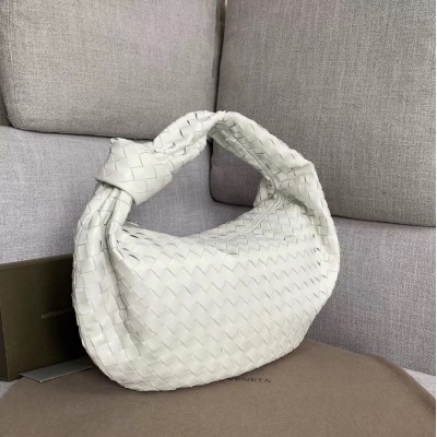 Bottega Veneta Large BV Jodie Bag In White Woven Leather LDBS244007