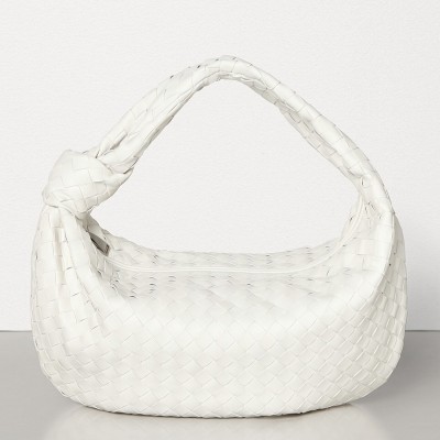 Bottega Veneta Large BV Jodie Bag In White Woven Leather LDBS244007